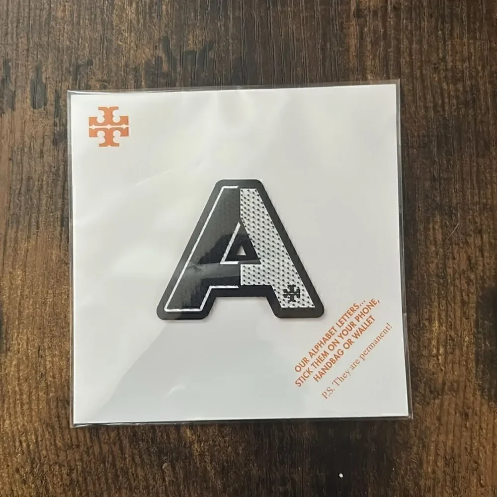 Tory Burch Initial Sticker - “A” in Navy / Ivory New in Plastic